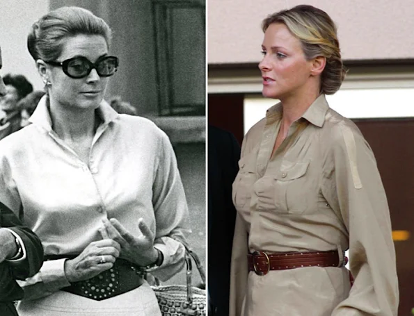 Princess Grace Kelly and Princess Charlene style fashions wore dress, weddings dress, diamond tiara