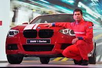 Sachin Tendulkar at the Unveil of BMW 1 series car