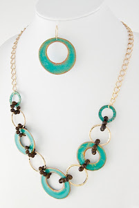 Turquoise Patina Link Necklace