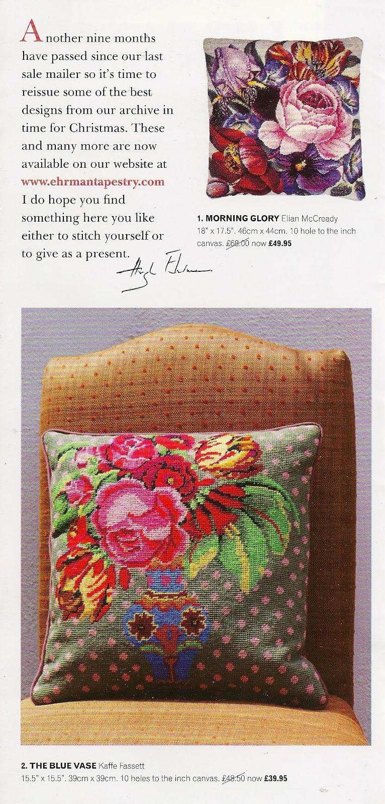 My Purple Velvet Box Full of Stuff Ehrman Tapestry Sale Catalogue