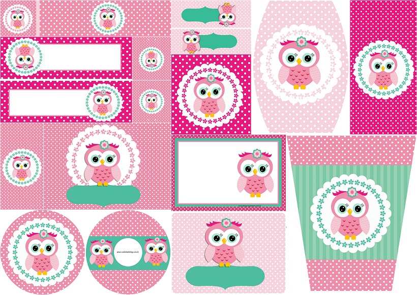 pink owl sweet 16 free printable candy bar labels and invitations