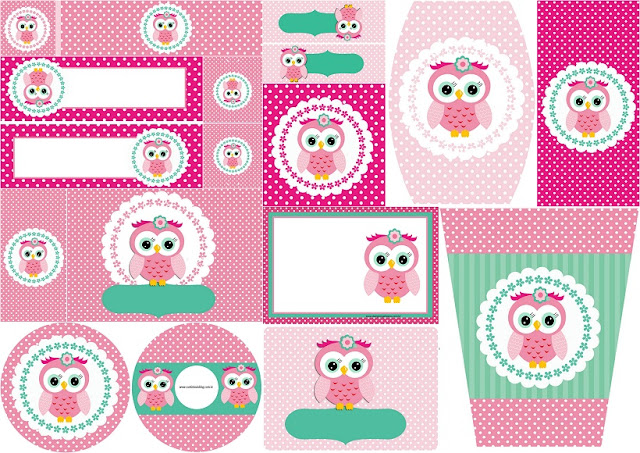 Pink Owl Quinceanera Free Printable Candy Bar Labels And