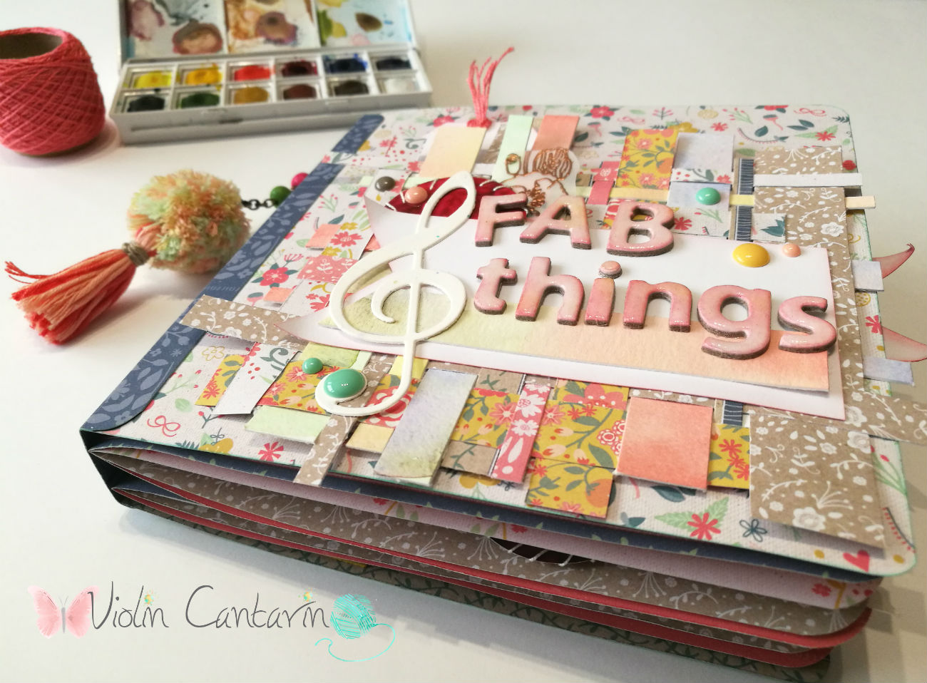 MINI ÁLBUM PARA PRINCIPIANTES PARTE 3 + CURSO DE SCRAPBOOK GRATIS - Violín  Cantarín