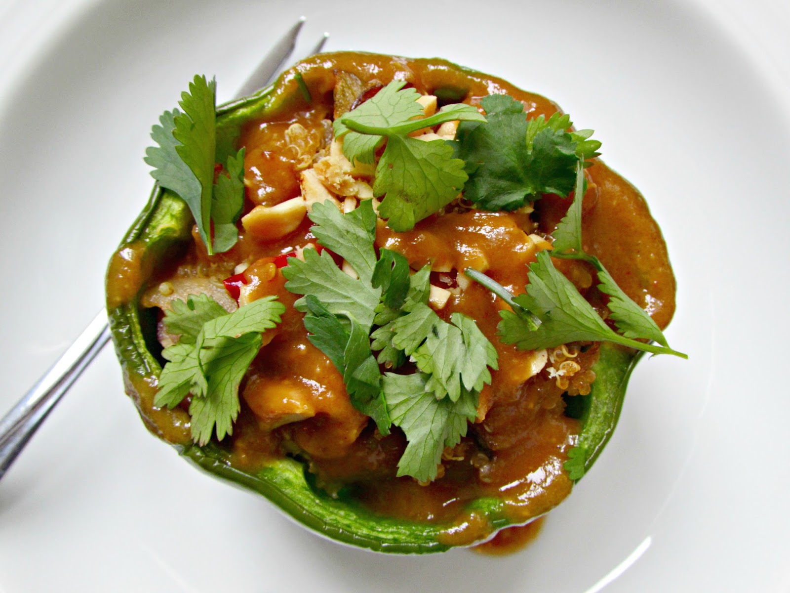 Chicago Jogger Thai Stuffed Peppers with Peanut Lime Sauce