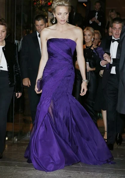 Princess Charlene attended a Ralph Lauren Collection Show and private dinner at Les Beaux-Arts in Paris