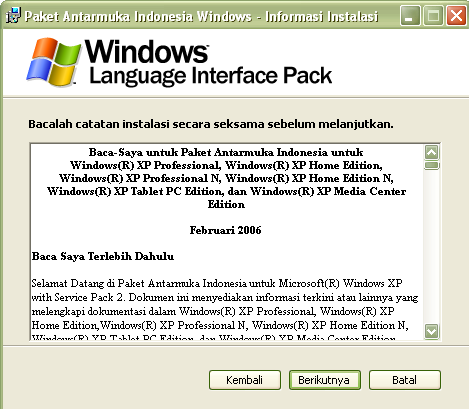 CARA MENGUBAH BAHASA INDONESIA DI WINDOWS XP