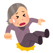 尻もちのイラスト(お婆さん)