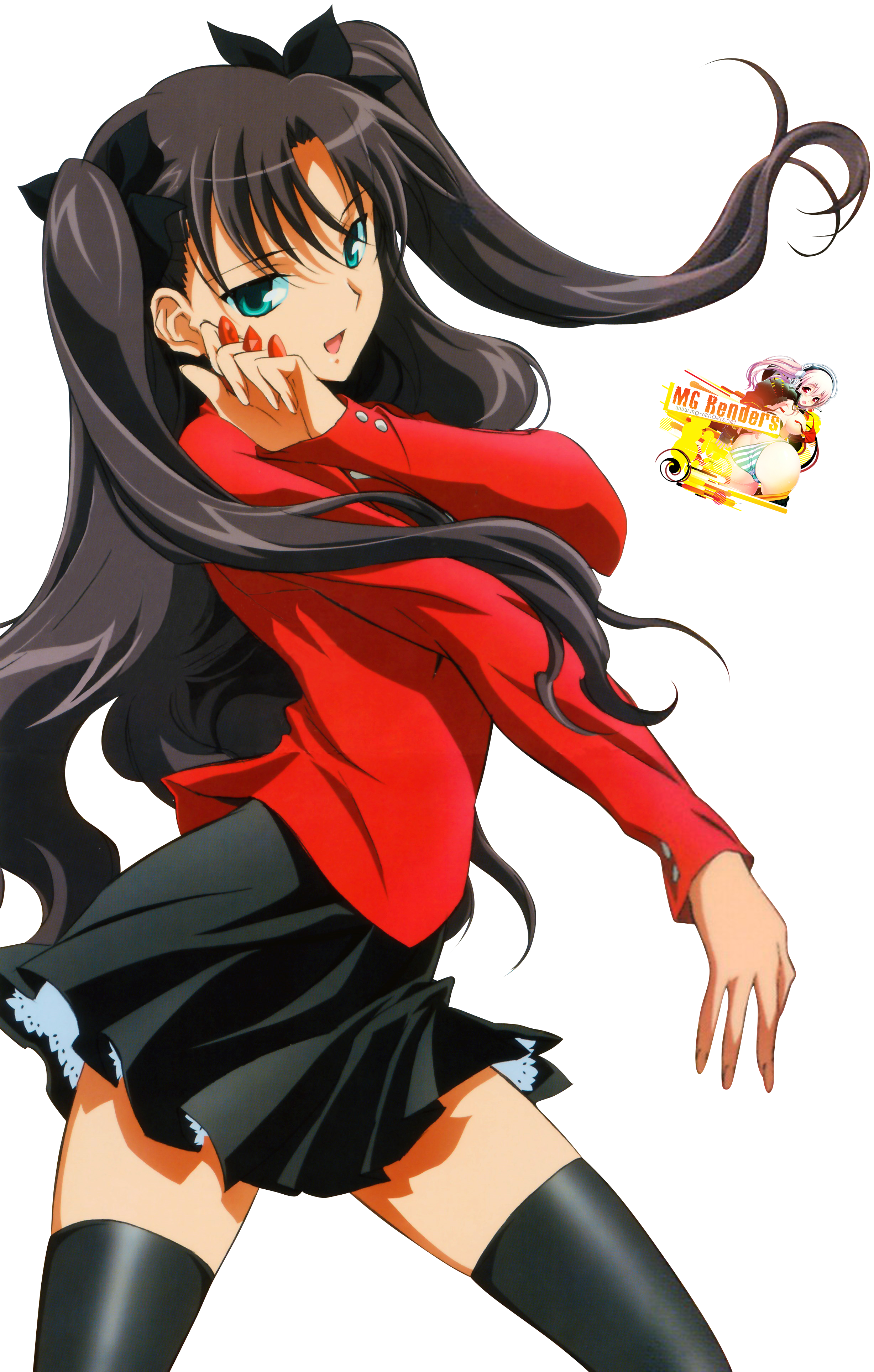 Fate stay night - Tohsaka Rin Render 5 - Anime - PNG Image (Without