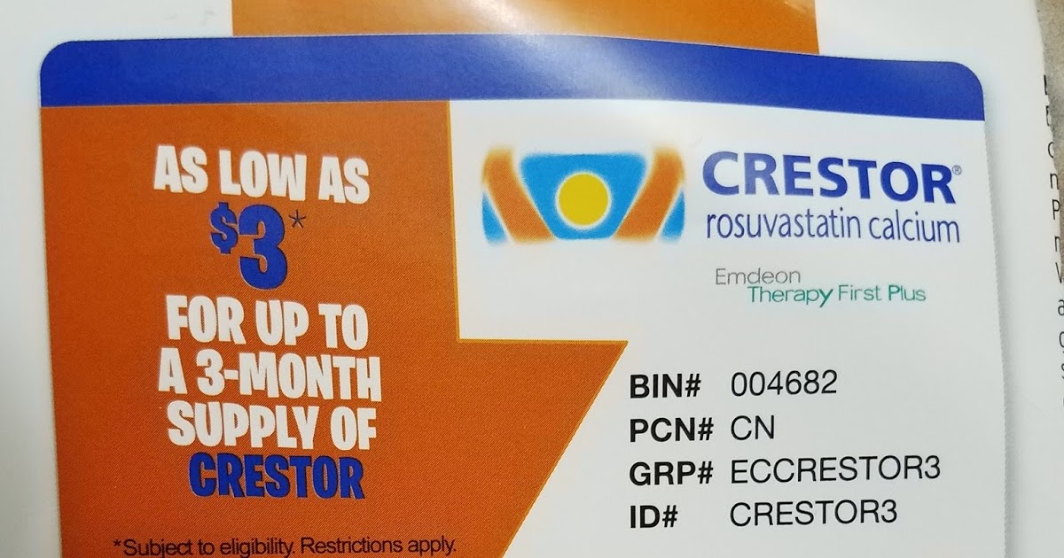 crestor brand name card