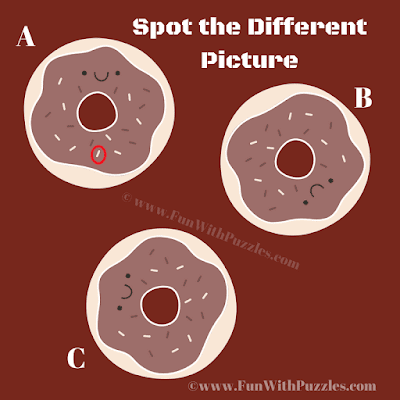 Answer of Odd One Out Donut Picture Puzzle