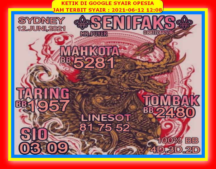 Syair Sdy Hari Ini Sabtu 12 Juni 2021 Opesia Official