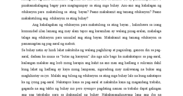 Halimbawa Ng Pictorial Essay Tagalog