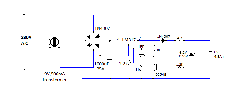 Battery Charger with Protection Circuit Diagram | Electronic Circuits