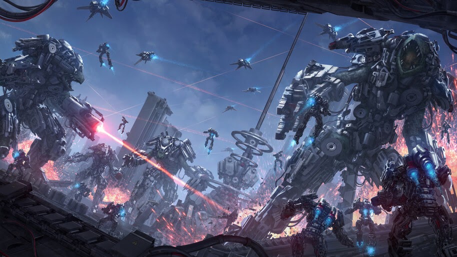 Sci-Fi, War, Battle, Robot, Mecha, 8K, #4.67