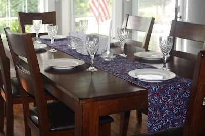 fourth of july picnic table runner 96"