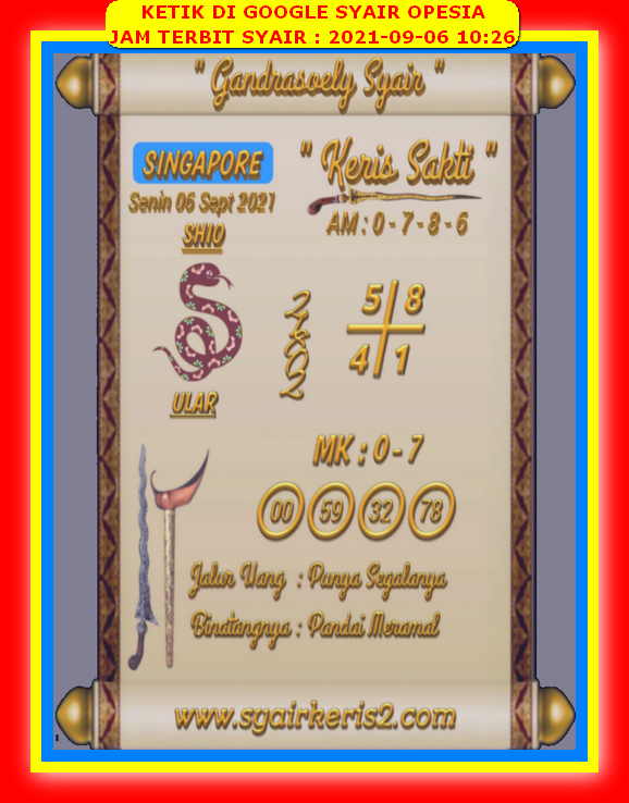 Syair Sgp Opesia Hari Ini