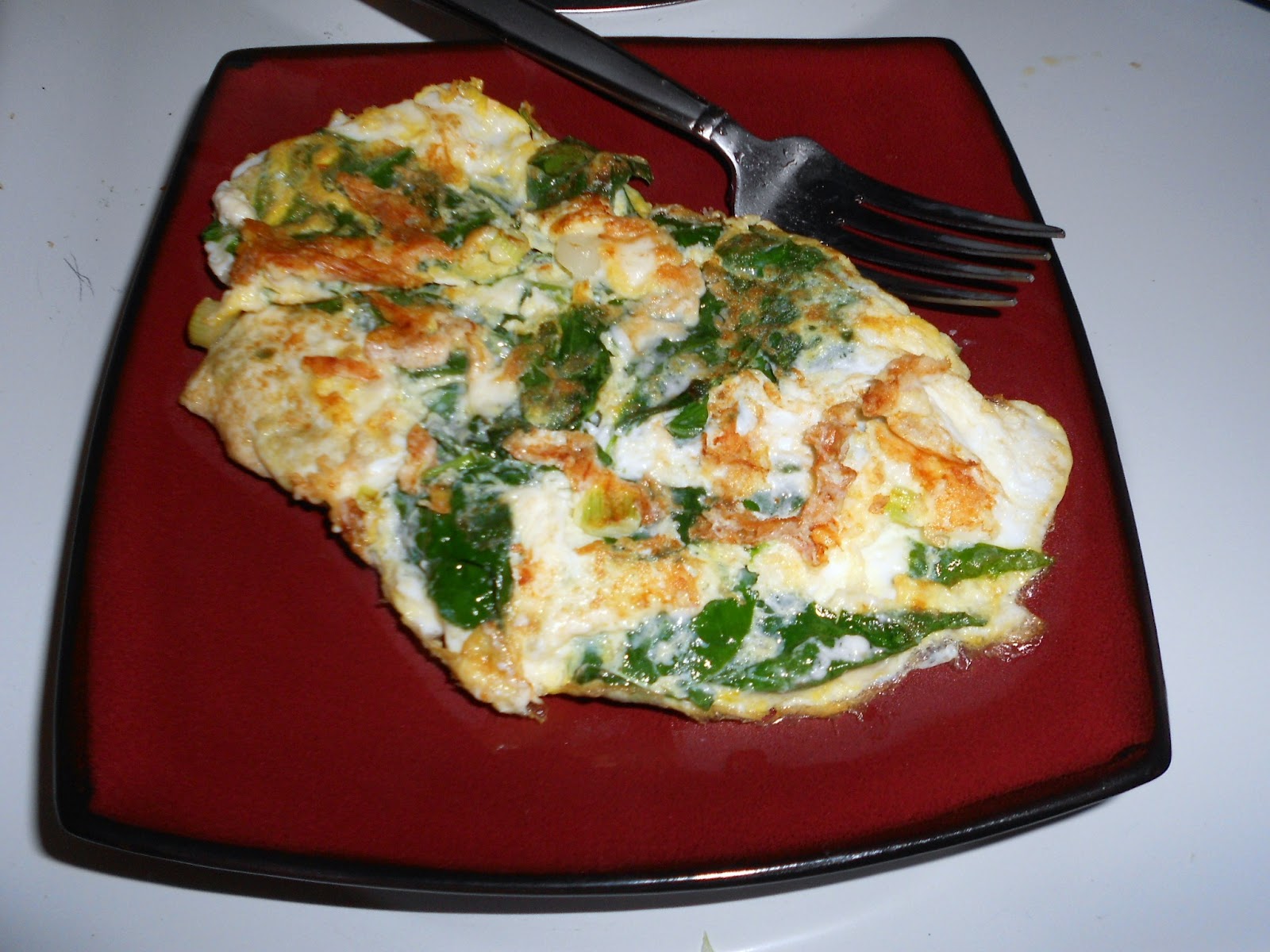 Budget Epicurean Spinach & feta egg white omelet