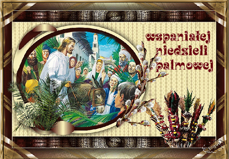 С вербным воскресеньем на польском языке открытка