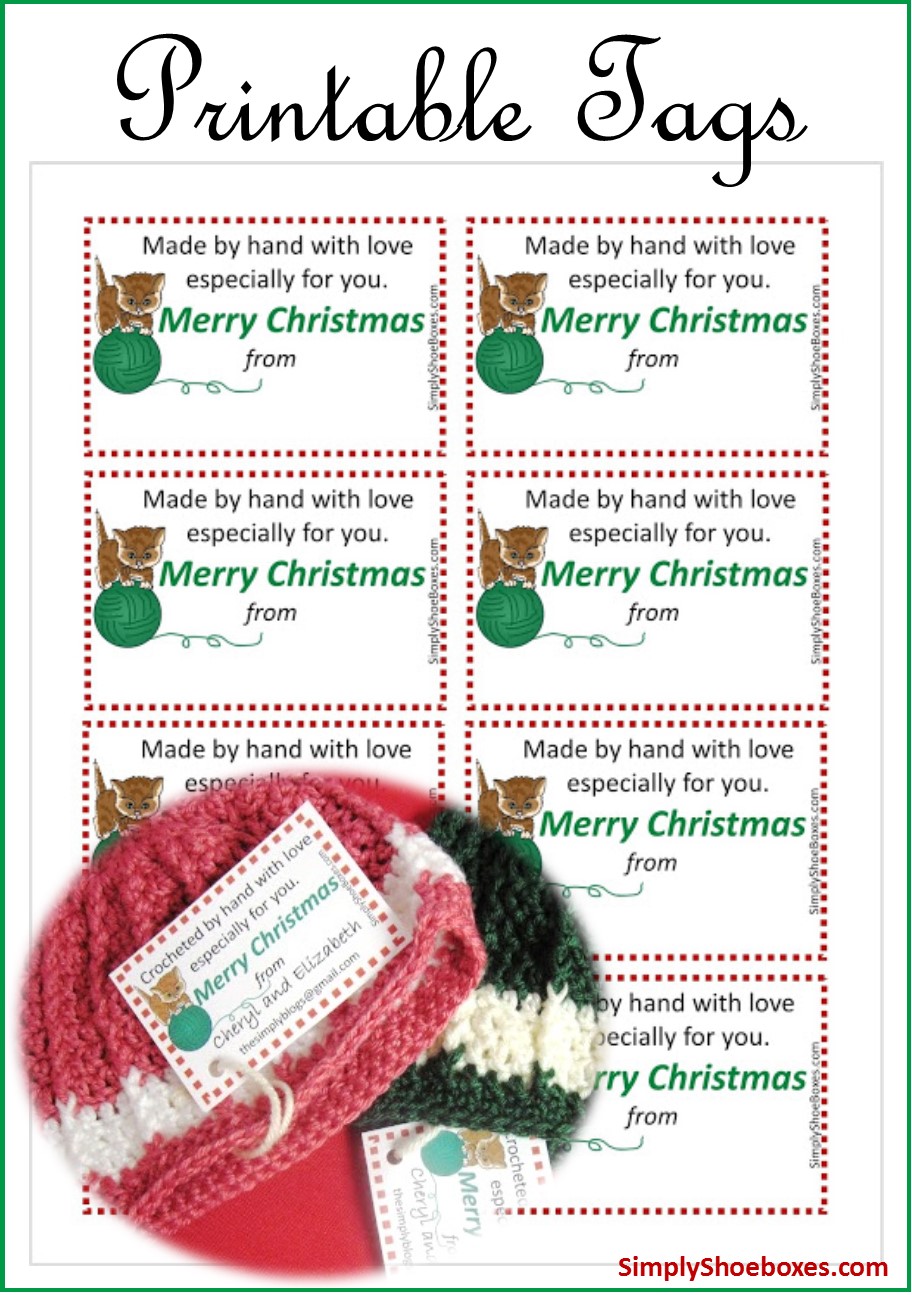 Handmade With Love Christmas Gift Tags (PDF Printable Set of 6 Tags) -  Start Crochet