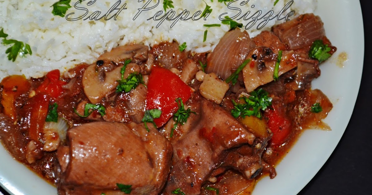 Slow Cooked Red Wine Sauce Chicken and Mushrooms (Cacciatore)