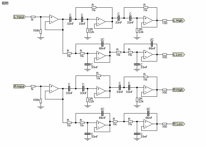 NTE Electronics Circuit: 24 dB/Octave 2/3-Way Linkwitz-Riley Electronic