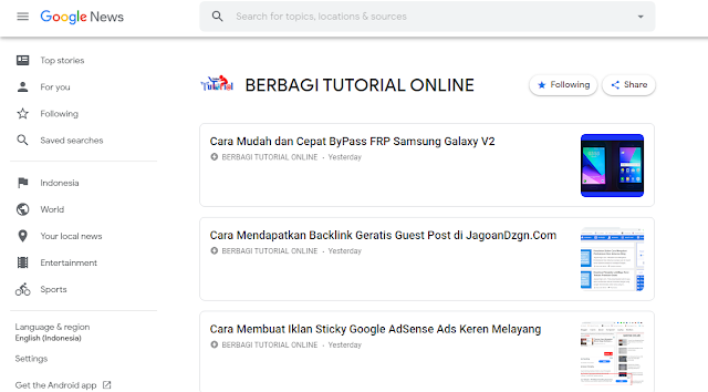 Google News Berbagi Tutorial Online Google News Berbagi Tutorial Online