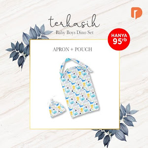 Terkasih Apron N Pouch Baby Boys Dino