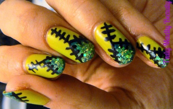 Truly Madly Beauty Halloween Notd Frankenstein Nails