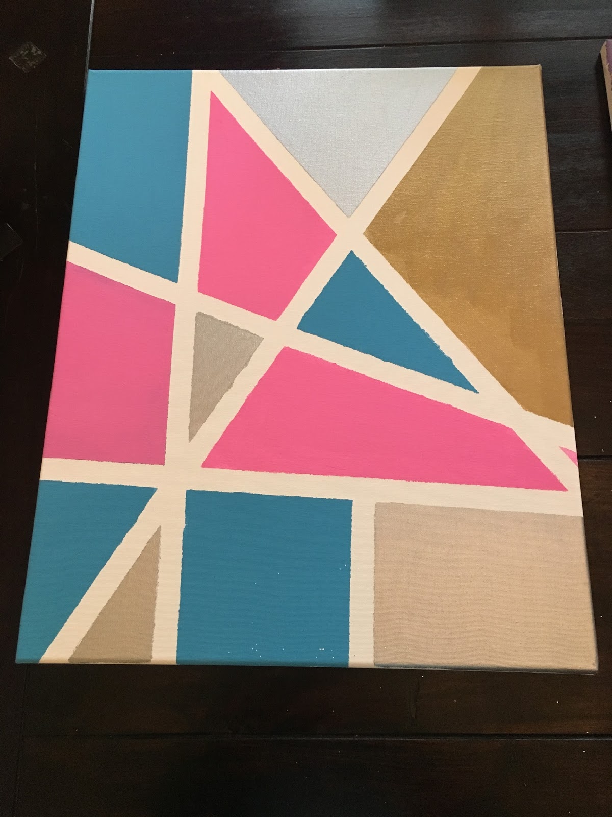 Crafty Texas Girls DIY Abstract Art (Using Tape, Paint & a Canvas)