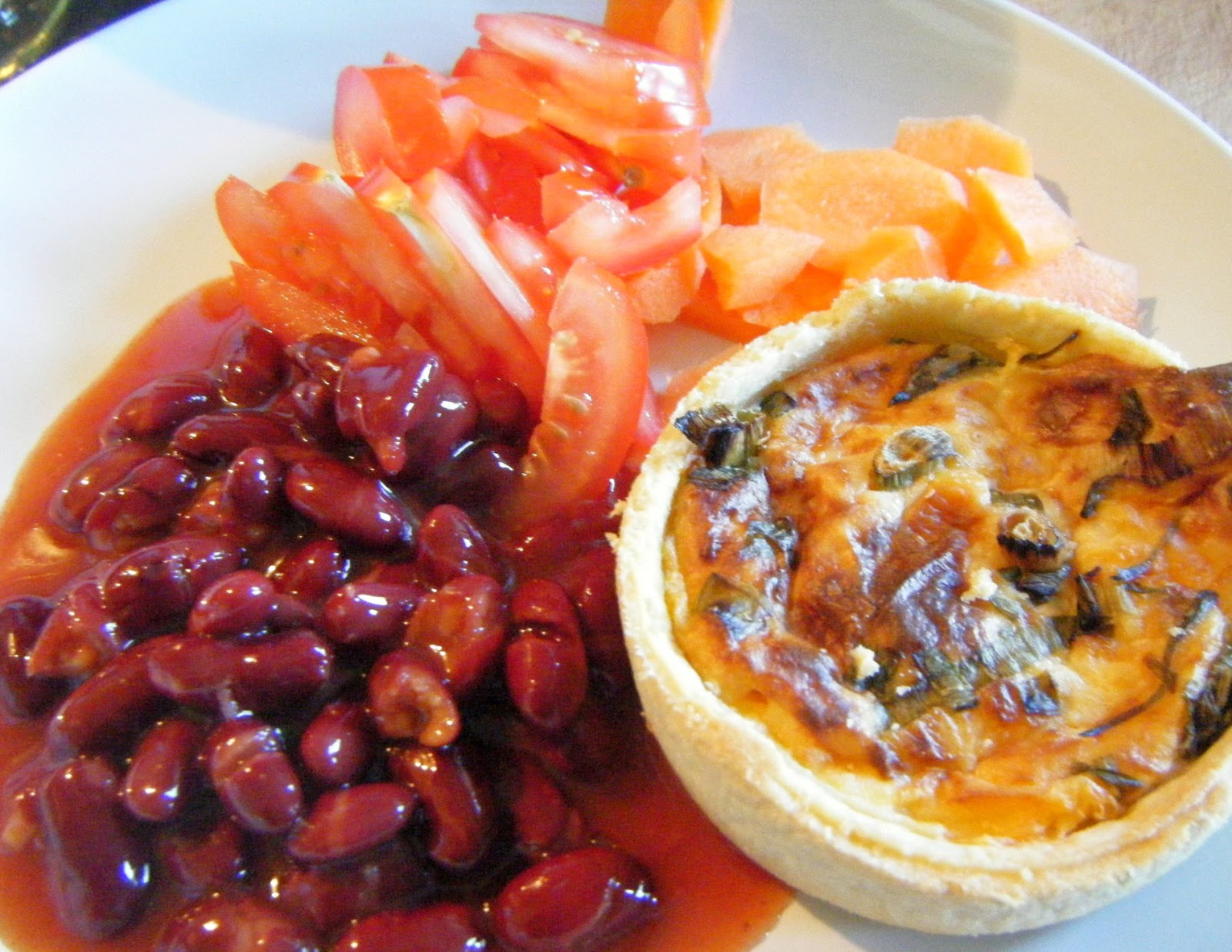 Thomas Yaeger's Transcendental Kitchen Fast Quiche Salad with Chilli Beans