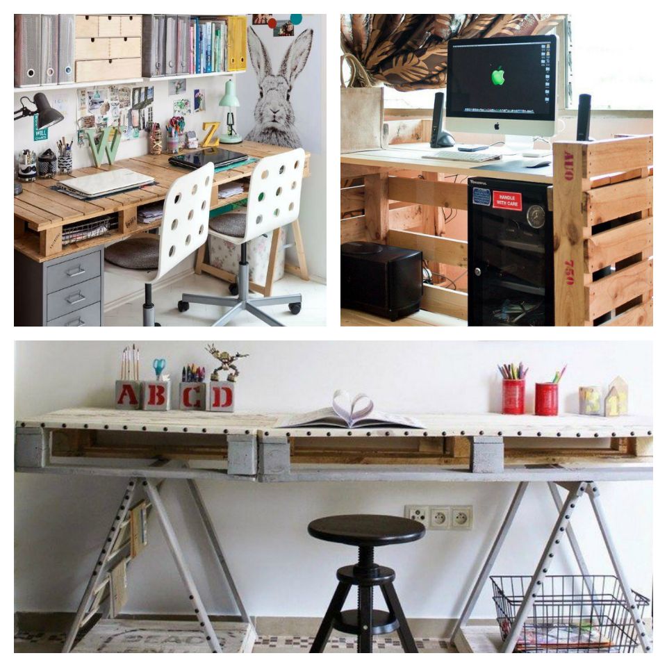 Wooden desk 29 DIY cool ideas from Europepallets Diy Fun World