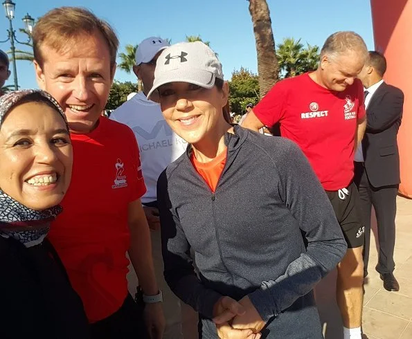 Crown Princess Mary participated in an exercise run on the site of the seminar. Princess Lalla Salma of Morocco