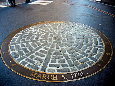 Place marker of the site of the Boston Massacre