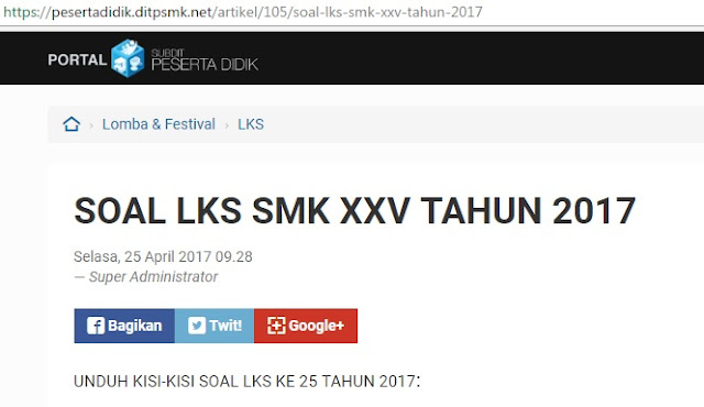 Download Kisi Kisi Soal Lks Nasional Tahun 2017 Komunitas Smk Kabupaten Grobogan