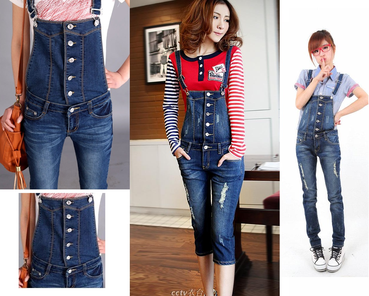 Sexy Jeans Overalls Cute chinese girls in sexy Overalls and Shortalls