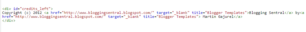 Remove Footer Credit Links From Blogger Templates
