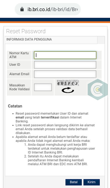 Cara Unblock iBanking BRI lewat HP