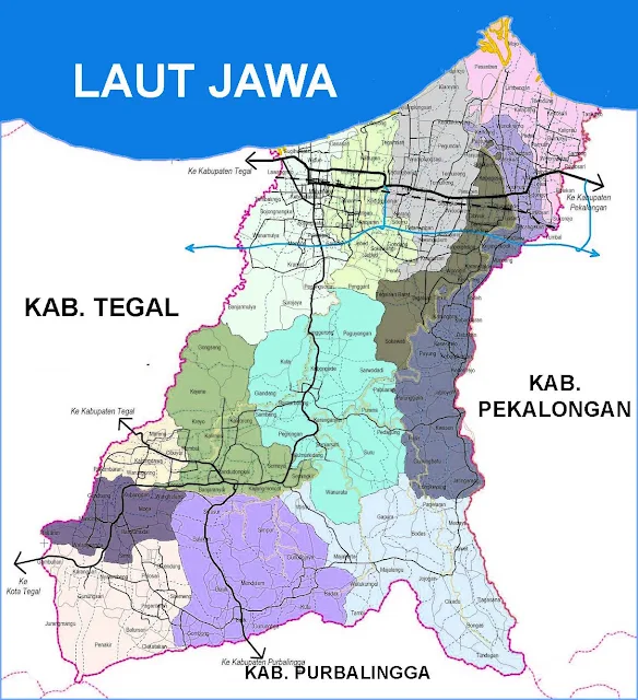 Gambar Peta Kecamatan Kabupaten Pemalang