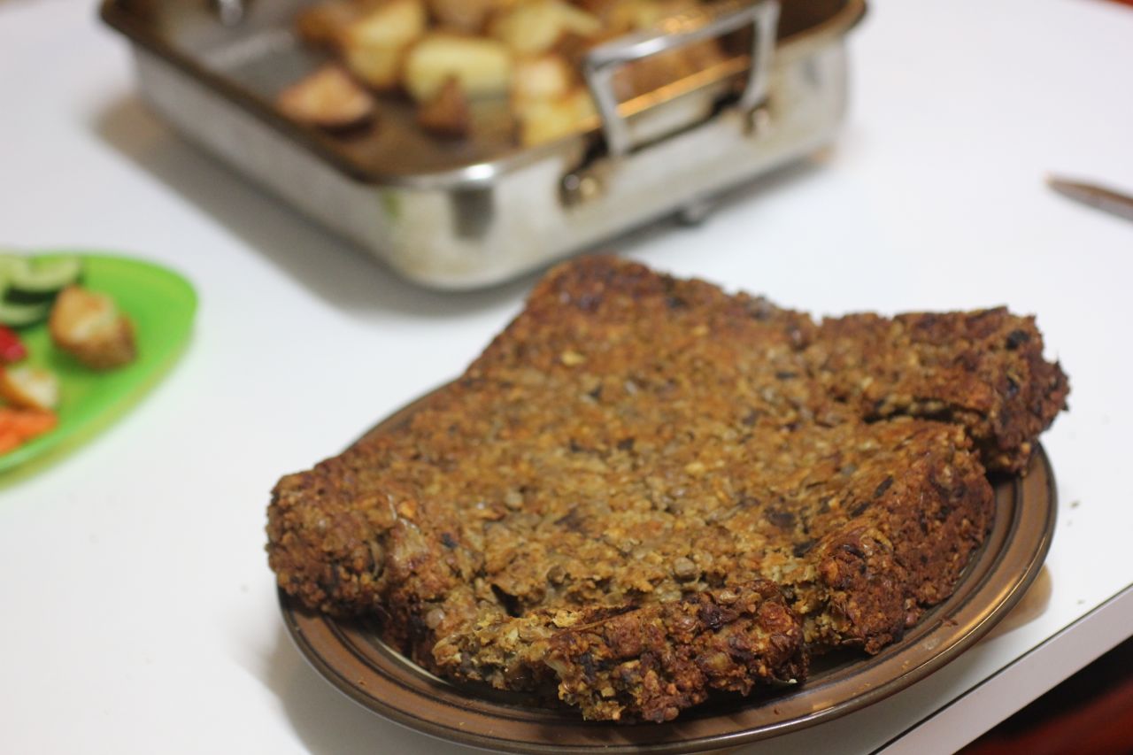 Green Gourmet Giraffe Lentil and mushroom nut roast and what to do
