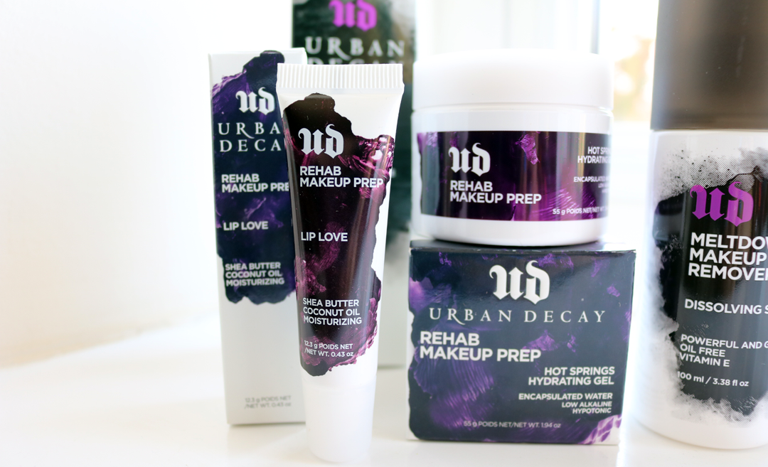 Urban Decay Rehab Makeup Prep Lip Love, Hot Springs Hydrating Gel, Pore Refining Peel & Meltdown Makeup Remover review