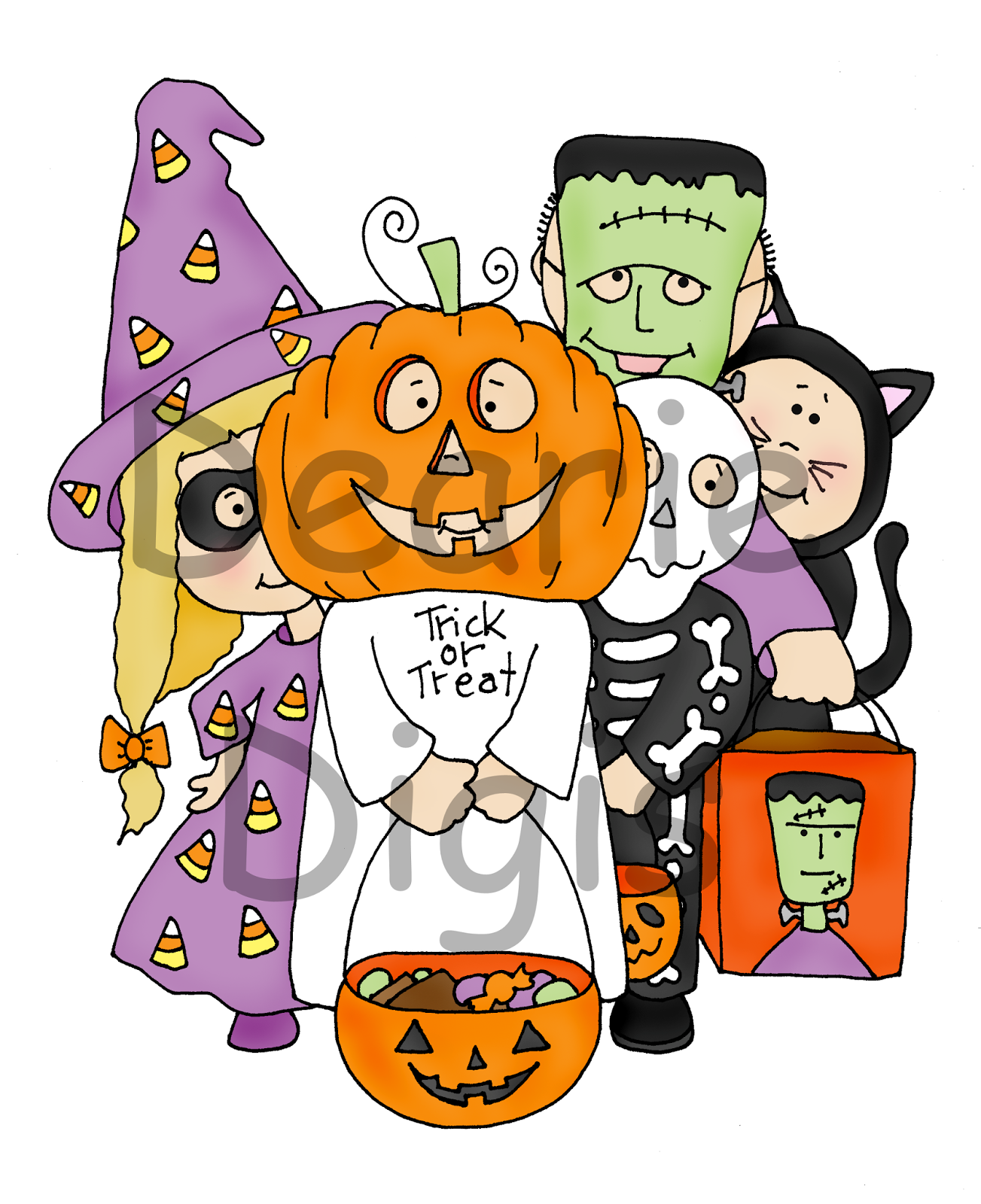 clipart halloween trick or treaters - photo #17