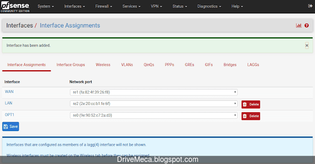 La nueva interfaz se llamara OPT1 por default