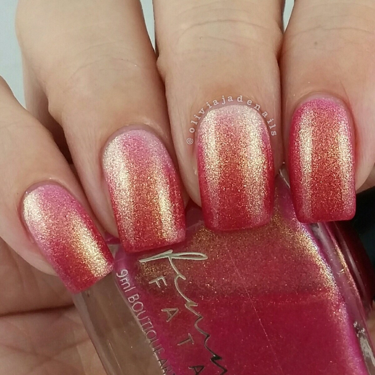 Femme Fatale Cosmetics Love Potion swatched by Olivia Jade Nails