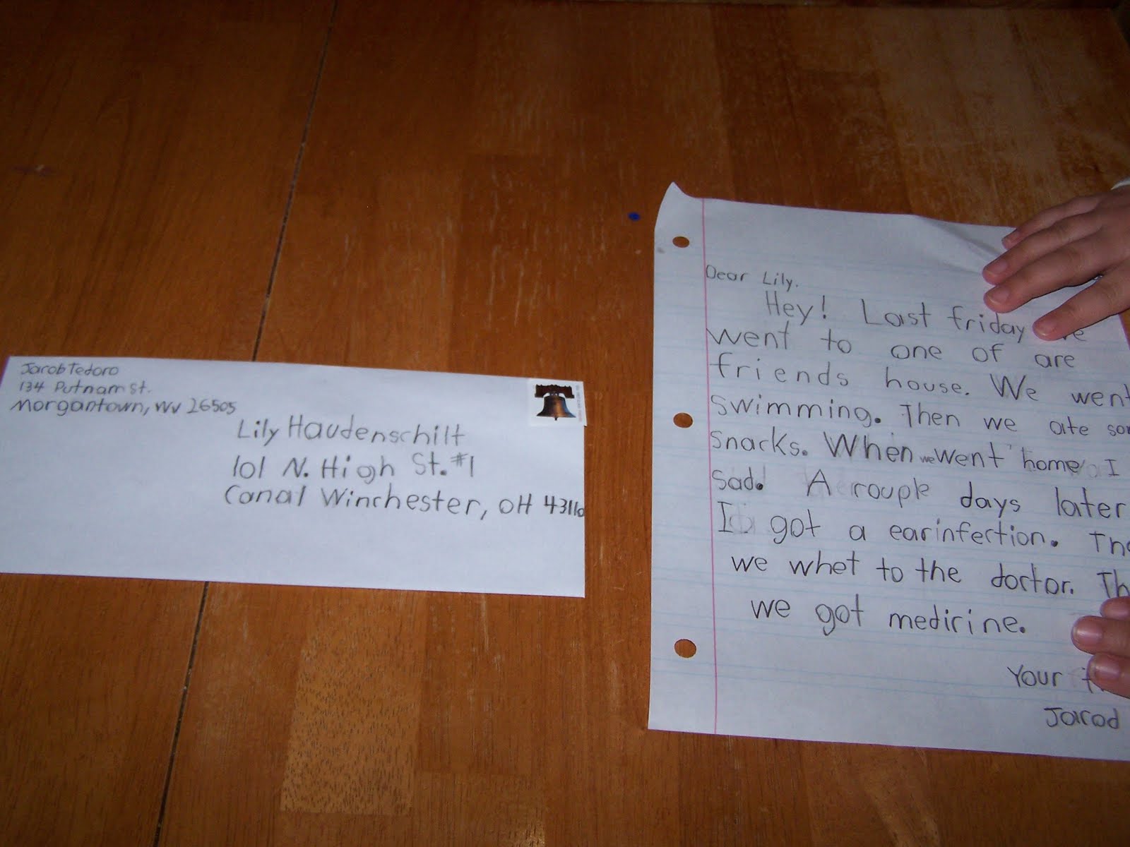 Jacob s Second Grade Year Writing A Friendly Letter