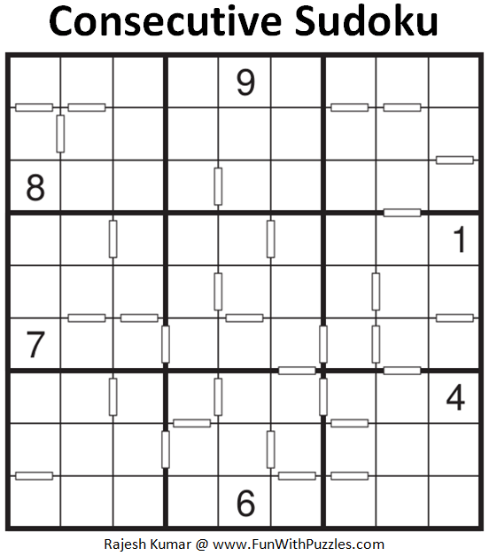 Consecutive Sudoku Puzzle (Fun With Sudoku Series #264)