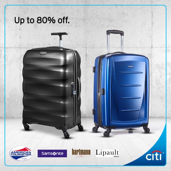 Manila Shopper Samsonite, American Tourister, Lipault, Hartmann Luggage SALE at Citibank Makati