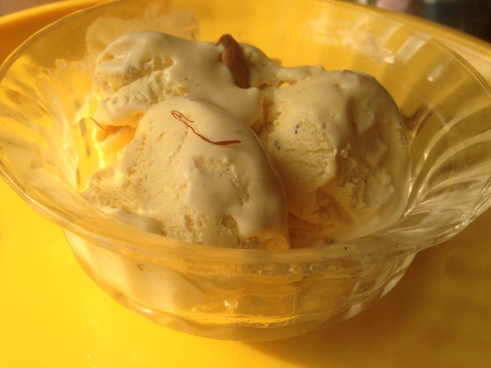 Saffron and pistachios ice cream or kesar pista ice cream Hellomomy