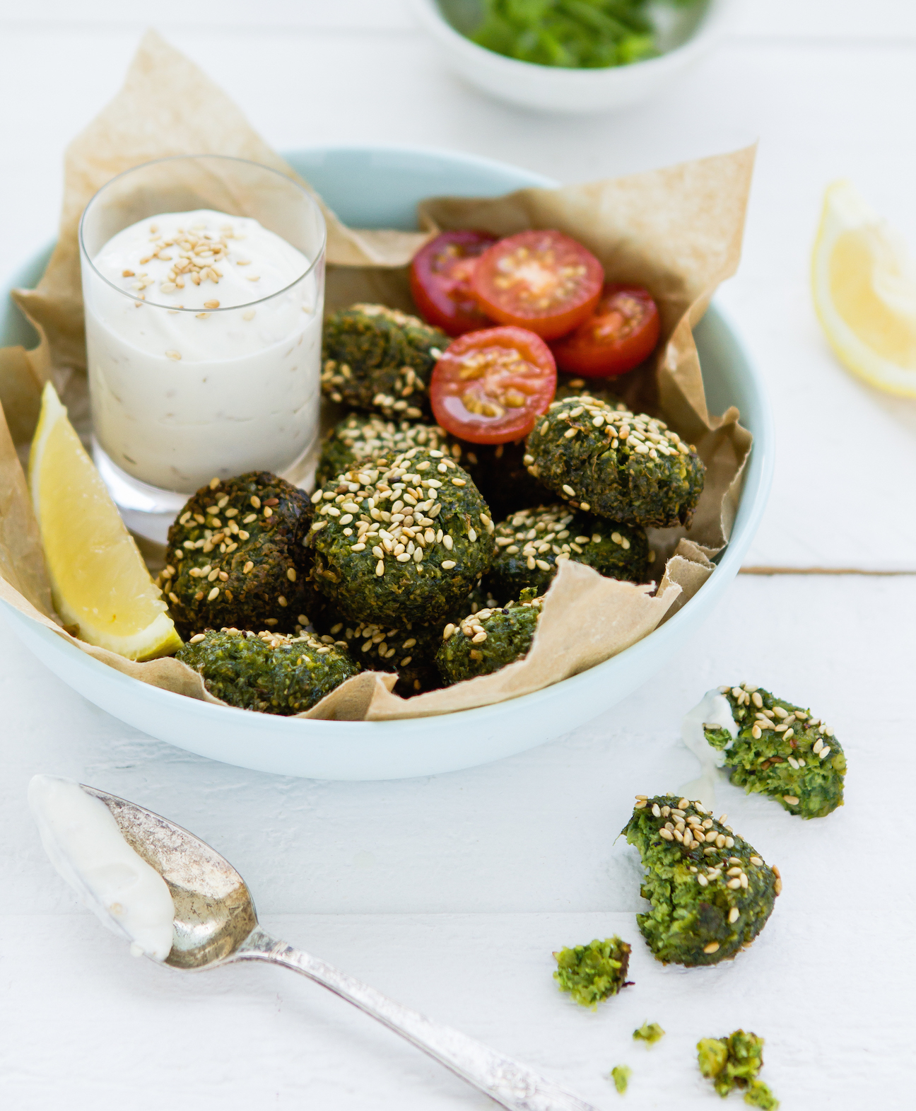 Dalia's Kitchen Crunchy Green Falafel & Tahini Sauce