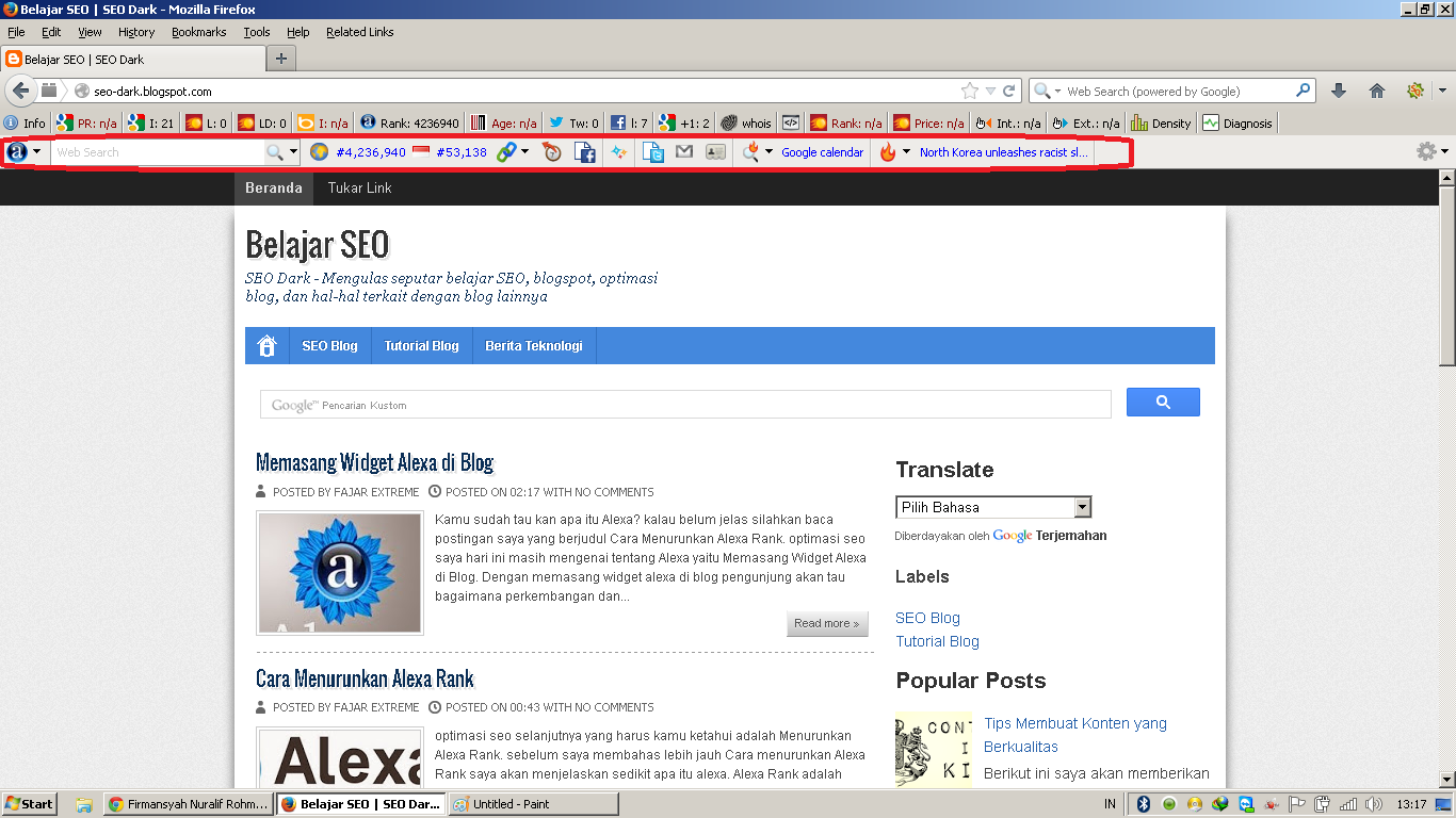 Dasardasar SEO Memasang Toolbar Alexa di Browser Belajar SEO