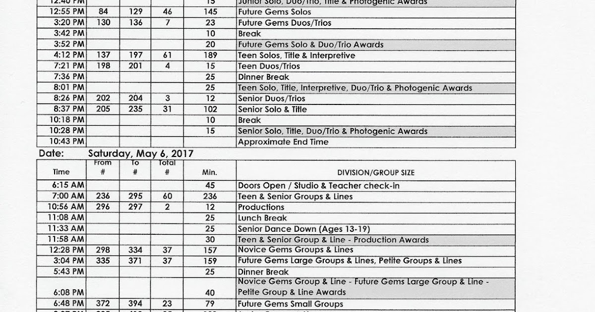 Spotlight General Schedule